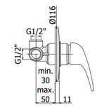 Built-in shower mixer - PAFFONI APOLLO 3 010