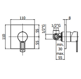 Built-in shower mixer - PAFFONI RINGO RIN010