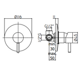 Built-in shower mixer - PAFFONI STICK SK010