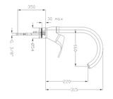 Kitchen Sink Mixer With Side Lever and Swivel Spout - FROMAC 2065E BIS