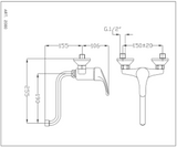 Wall mounted single lever sink mixer with "S" swivel spout - FROMAC 2080