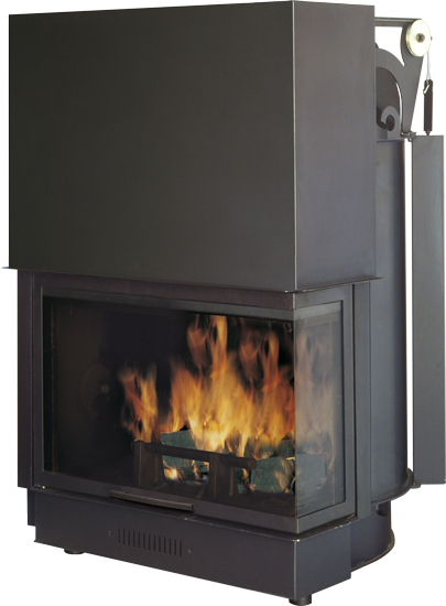 Wood burning fireplace - EDILKAMIN Acquatondo 29 one glazed side